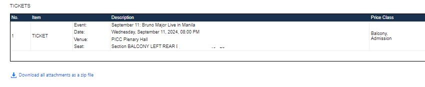 BRUNO MAJOR ASIA TOUR 2024 (Category: Events Tickets) located in Manila. Submitted by labronjames33 (Listing ID 1314813220, Image 2). Description: WTS/LFB/SELLING BRUNO MAJOR ASIA TOUR 2024 Day 2 September 11, 2024 PICC Plenary Hall 2 BALCONY LEFT REAR A - ADJACENT SEATS 2 BALCONY LEFT REAR B - ADJACENT SEATS #BRUNOMAJOR #BRUNOMAJORinManila.