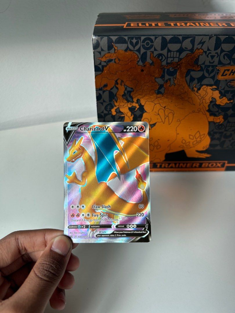 pokemon champion's path charizard v promo card Charizard V SWSH050 Champions Path ETB Promo Pokemon [NM] (2) – JustEncased