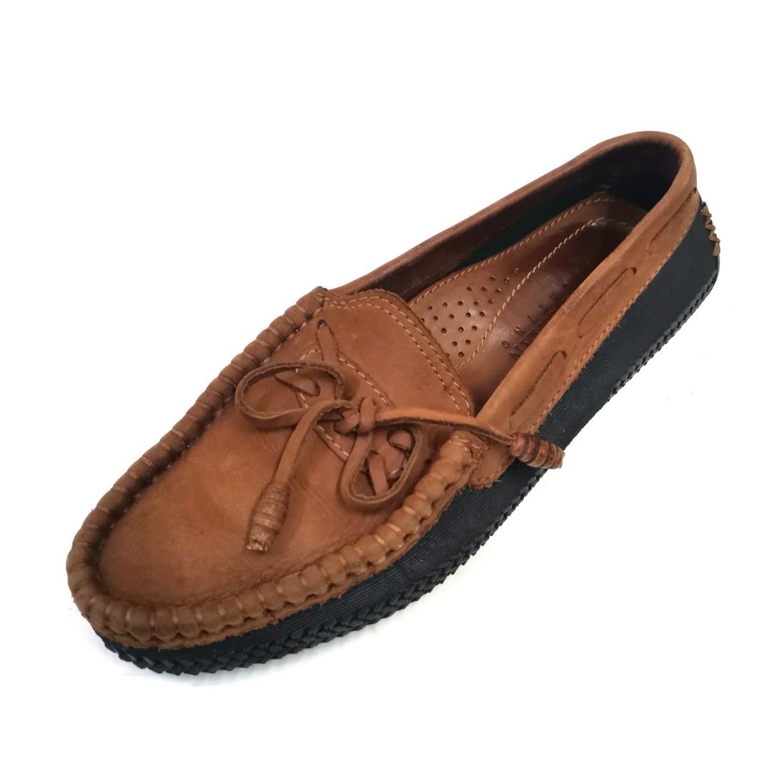 Cole Haan Women s Country Brown Leather Moc Toe Bow Driving Loafer Shoes Women s Fashion Footwear Flats on Carousell
