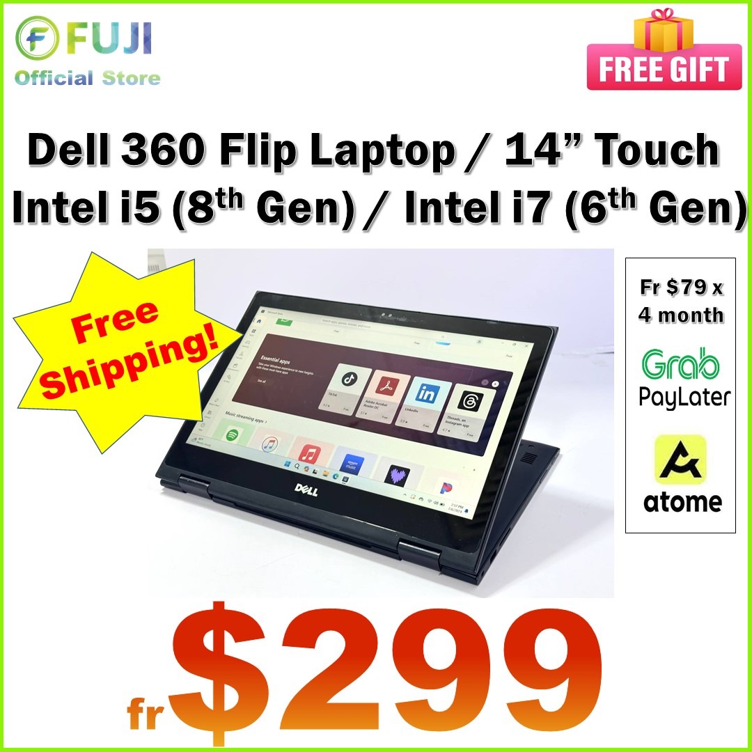 Dell 360 Flip Intel i7 Laptop - 14 Inch Touh Screen - 8GB RAM + 256GB ...