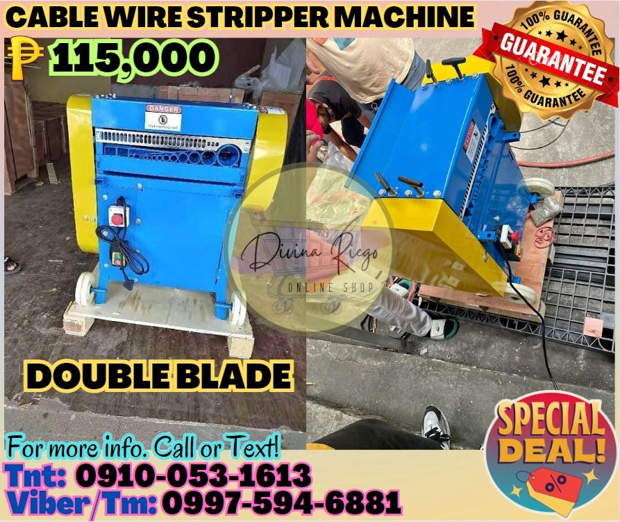 Double Blade Cable Wiring Stripper Machine (Category: Construction Tools & Equipment) located in Caloocan City. Submitted by ayabheldiane-20162 (Listing ID 1314767875, Image 1). Description: 🌏 We Can Deliver Nationwide 👉 AP Cargo, LBC, Lalamove & etc. 🔥 AVAILABLE TODAY!! READY FOR DELIVER OR PICK UP 💥 📍 HURRRYYYY!!! ORDER NOW!!! & GET LESS DISCOUNT Price: 115,000 ✅ BRAND NEW ✅ 100% Legit Distributor ✅ Good Quality & Best Seller Name: Wire St