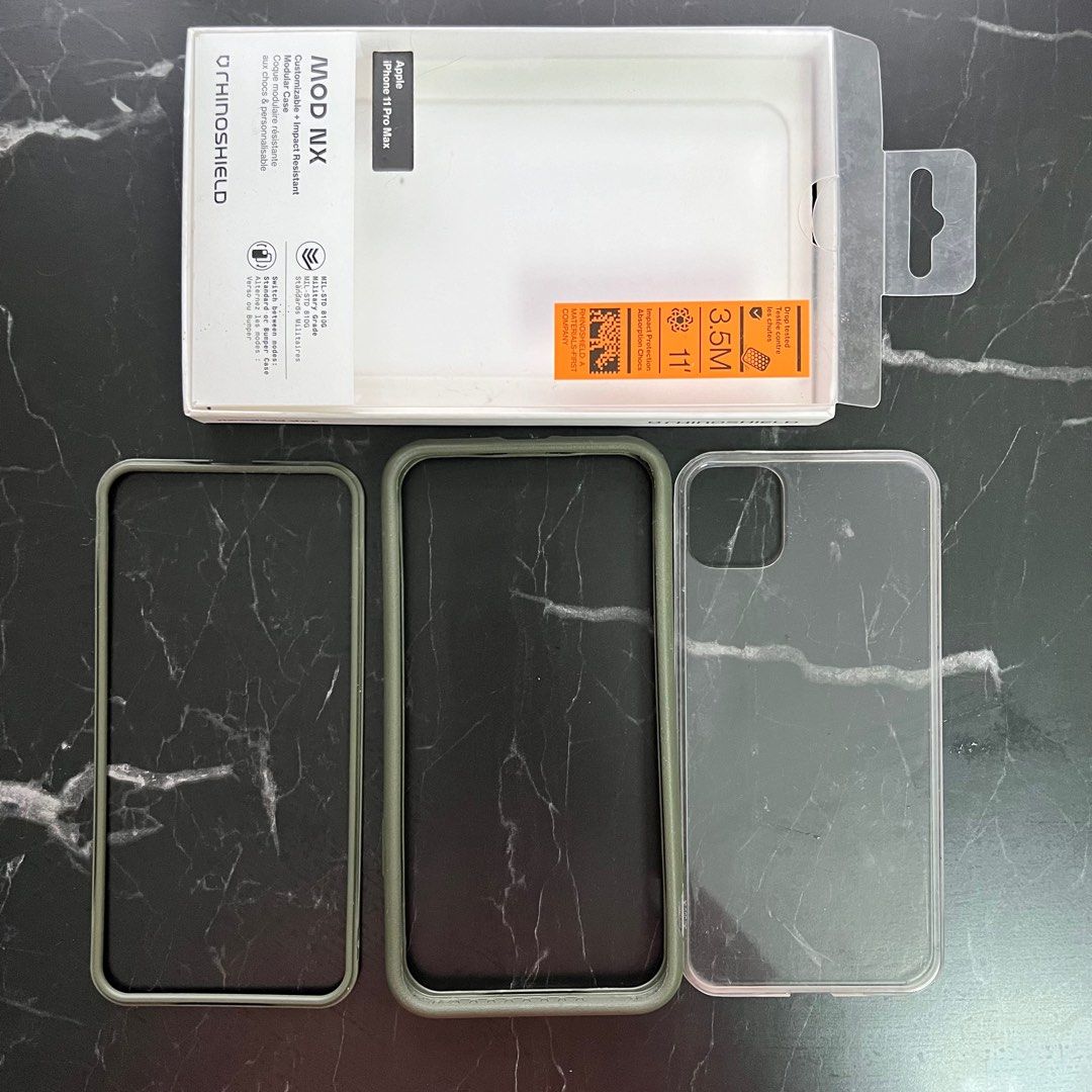 FS: iPhone 11 Pro Max Later Case and Rhinoshield MOD NX (Category: Cases & Sleeves) located in Paranaque City. Submitted by twirlyjay (Listing ID 1314843454, Image 3). Description: For Sale: iPhone 11 Pro Max Case -Rhinoshield Mod NX -Later Case Kevlar Both for PHP 995 only Location: Sucat, Parañaque.