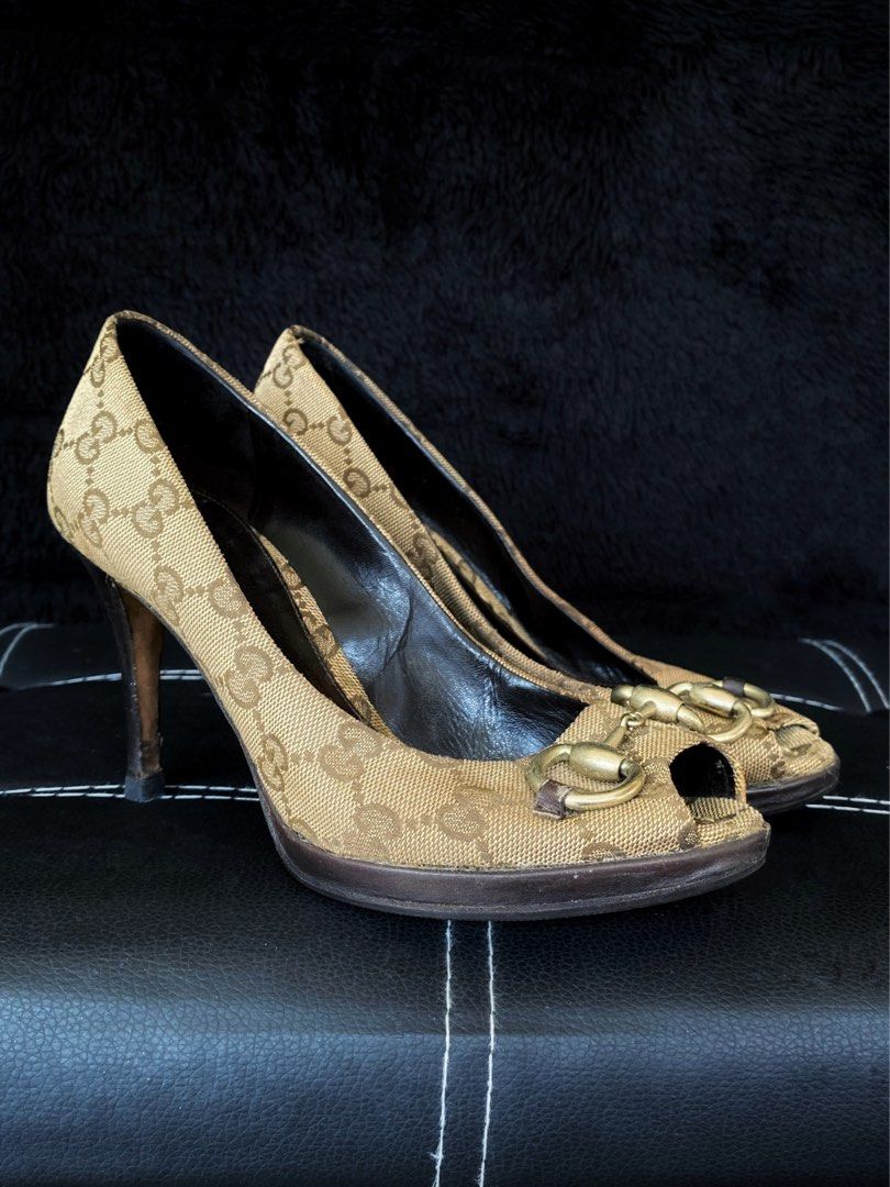 Gucci horsebit peep toe pumps online