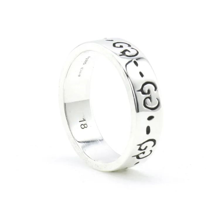 Gucci Ghost Ring In Shiny Aged Sterling Silver
