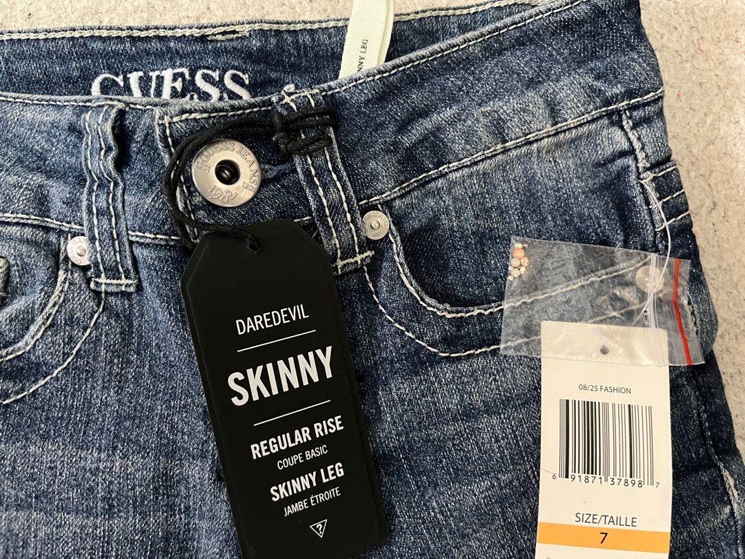 Guess Kids Jeans Size 7 (Category: Babies & Kids Fashion) located in Angono. Submitted by ake81973 (Listing ID 1314823919, Image 3). Description: Guess Kids Jeans Size 7 Slim fit Actual Measurements: Waist - 22 inches Length -30 inches Sf is at buyers expense. .