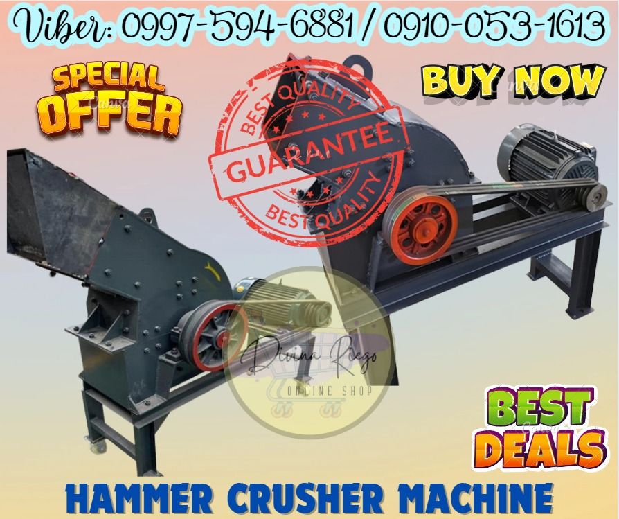 Hammer Mill Crusher Machine (Category: Construction Tools & Equipment) located in Caloocan City. Submitted by ayabheldiane-20162 (Listing ID 1314813532, Image 1). Description: 🌏 We Can Deliver Nationwide 👉 AP Cargo, LBC & Lalamove etc. Price: 365,400 Model: 300x400mm Motor Power: 7.5kw Discharge Size: 3-20mm Inlet Size: 280x250mm Yield: 5-7T Number of hammer heads: 16 Machine Weight: 300kg Power Parameters: 220v, 60Hz, 3 Phase .