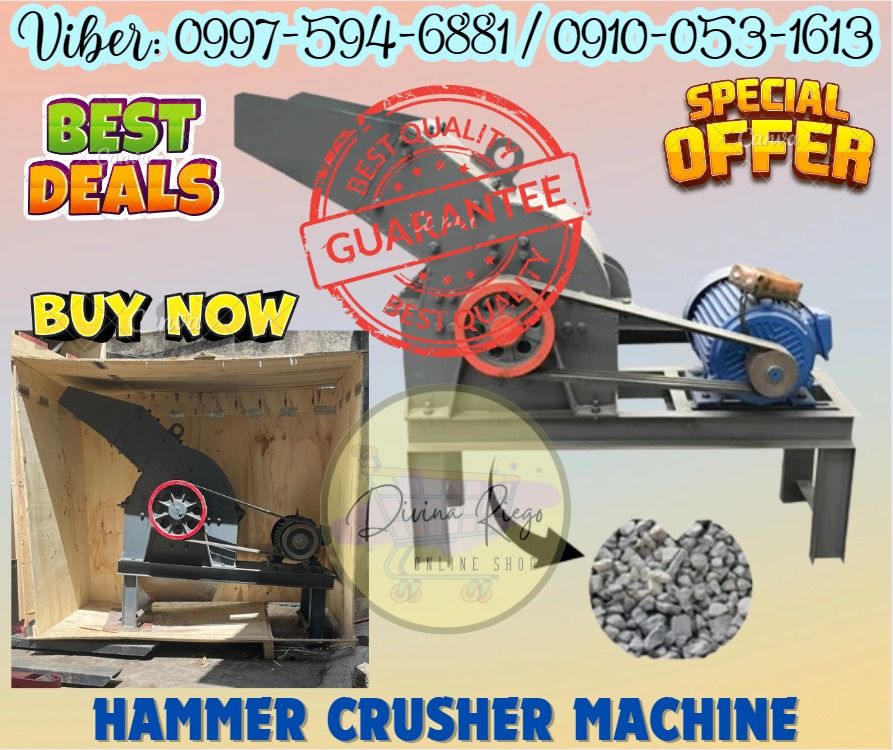 Hammer Mill Crusher Powerful Stone Grinding (Category: Construction Tools & Equipment) located in Caloocan City. Submitted by ayabheldiane-20162 (Listing ID 1314812989, Image 1). Description: 🌏 We Can Deliver Nationwide 👉 AP Cargo, LBC & Lalamove etc. Price: 365,400 Model: 300x400mm Motor Power: 7.5kw Discharge Size: 3-20mm Inlet Size: 280x250mm Yield: 5-7T Number of hammer heads: 16 Machine Weight: 300kg Power Parameters: 220v, 60Hz, 3 Phase.