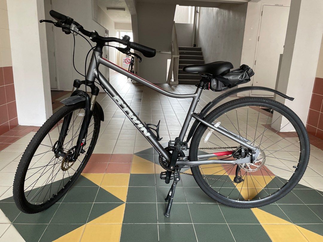 Hybrid Bike Riverside 500 9 speed disc break red grey Sports Equipment Bicycles Parts Bicycles on Carousell