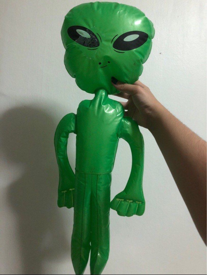 Inflatable alien (Category: Kids Toys) located in Singapore. Submitted by xuanide (Listing ID 1314825229, Image 2). Description: 👾 3 colours available (1 blue, 1 purple, 4 green) 👽2nd photo is of a *smaller* size alien that is approx 58cm x 20cm (2 green, 1 blue), just to show u how it looks inflated 👽 About 54.5” (139cm) x 18” (46cm) (+/- due to human error) 💰$25/big alien 💰 $7/small alien 🤝Normal mail or self collection (651290) 📫additio