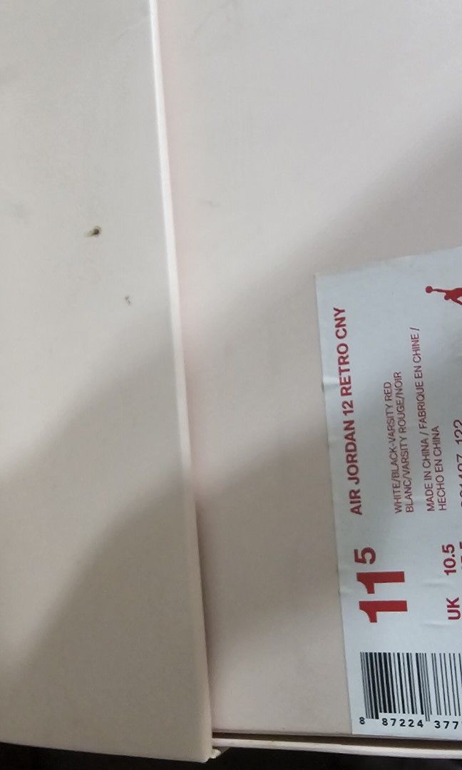 Jordan 12 CNY 2017 sz 11.5 US (Category: Sneakers) located in Manila. Submitted by xtn177 (Listing ID 1314804584, Image 3). Description: Never worn Jordan 12 CNY 2017 sz 11.5 US Fitted only when initially purchased back in 2018 at Titan in Sta. Rosa. Negotiable Issue: the stripe on the side has some degrading (can be seen on the last photo). Can do meet-ups in Taguig or delivered at the buyer's expense..