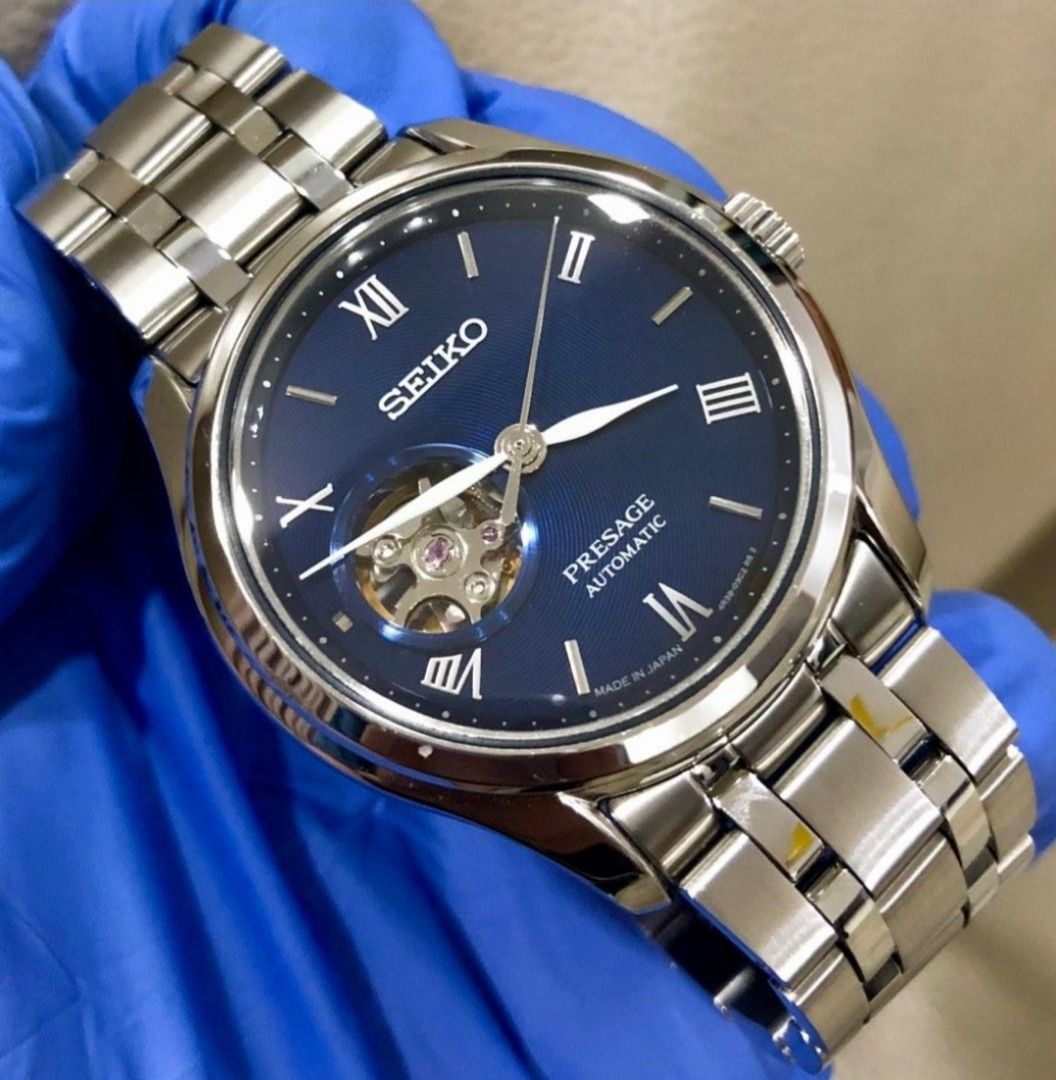 Lowest Price SEIKO PRESAGE ZEN GARDEN SSA411 Men s Unisex Automatic Open Heart Blue 38mm Dial Stainless Steel Watch ssa411 ssa411j ssa411j1