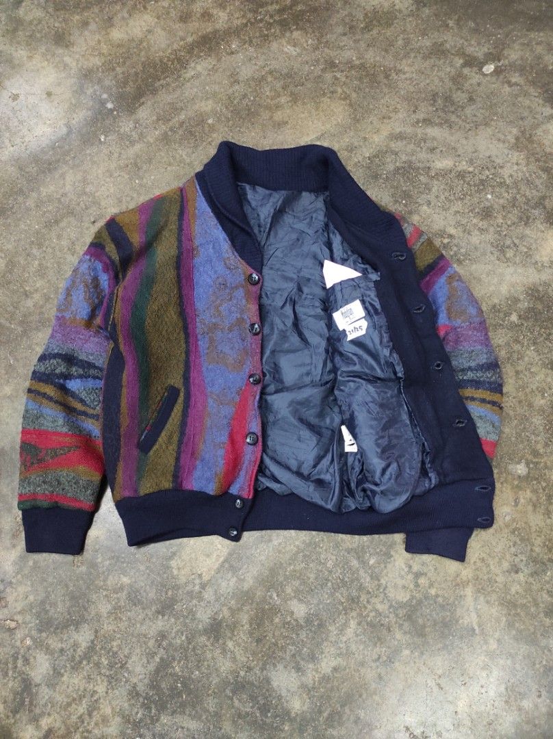 modigliani uomo coordwear italy vintage vtg coloured cable knit 