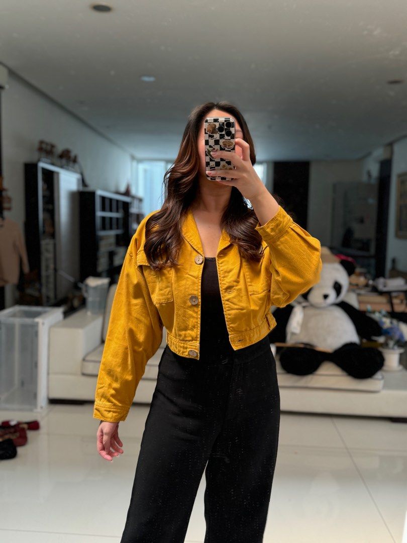 Pull and bear mustard jacket deals