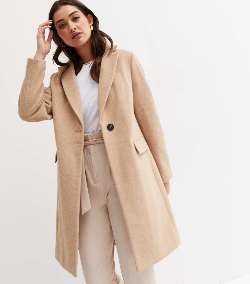 NewLook Nude Wool Coat Women s Fashion Coats Jackets and Outerwear on Carousell