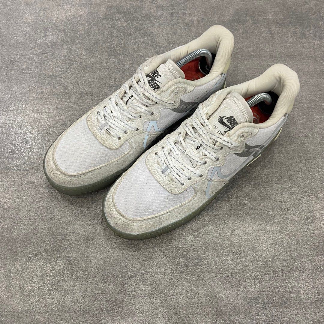 Light Bone Nike Air Force React Trainers In White Nike Air Force