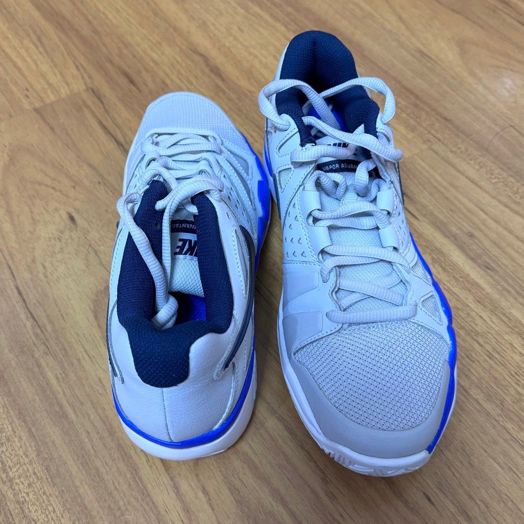 Men's air vapor advantage tennis shoes - white/blue outlet