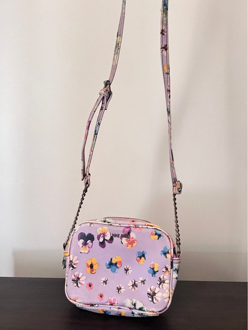 Original Nine West Floral Lavender Crossbody Purse with Chain Strap Women s Fashion Bags Wallets Purses Pouches on Carousell
