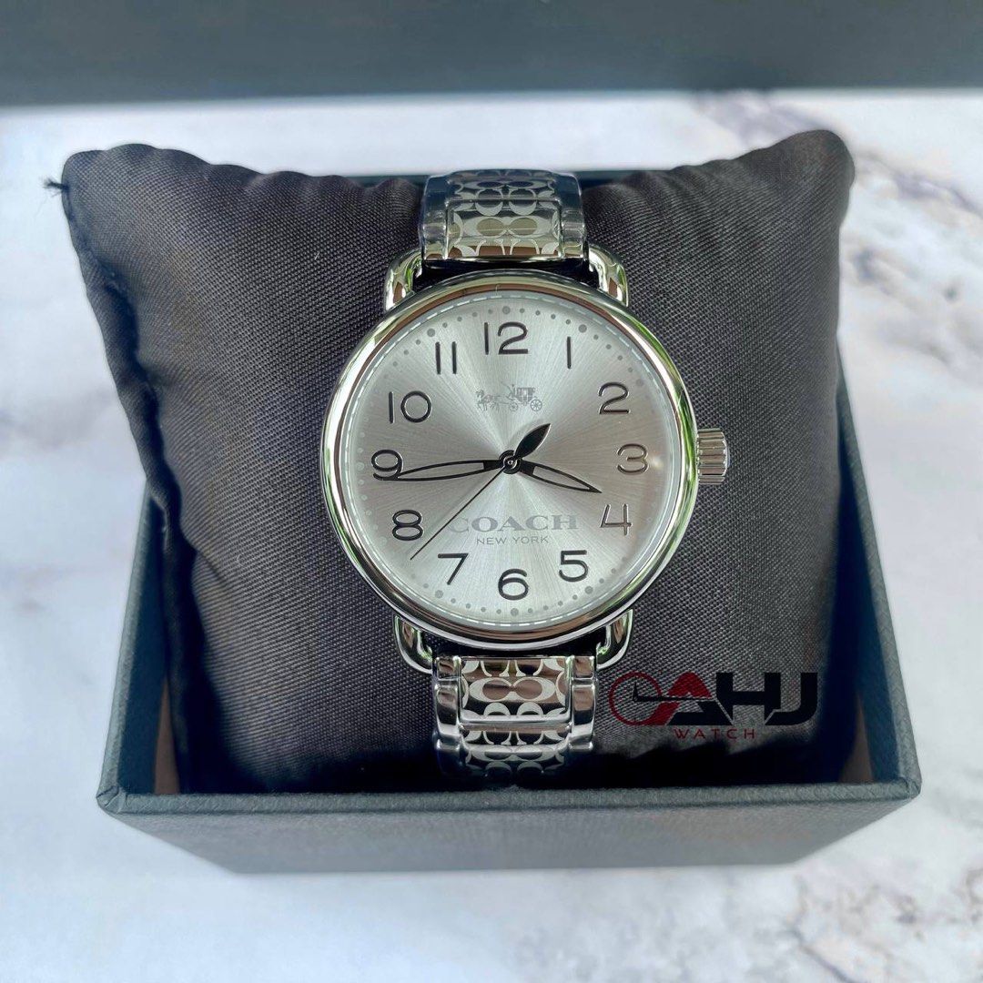 READY STOCK ORIGINAL COACH DELANCEY SILVER DIAL SILVER STEEL LADIES WATCH 14502495 Women s Fashion Watches Accessories Watches on Carousell