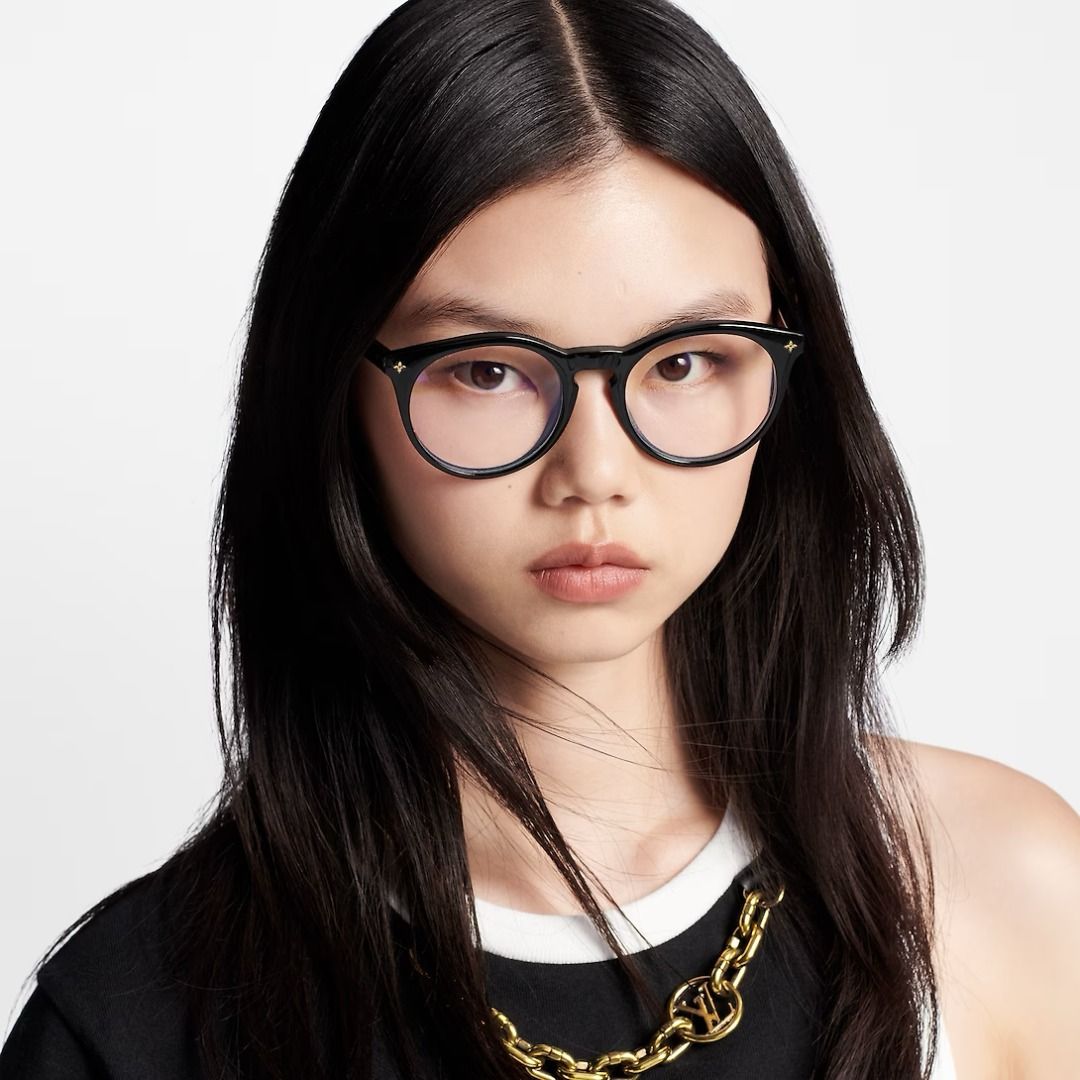 Ready Stock) LV My Monogram Light Round Glasses Z2002E in Black 54