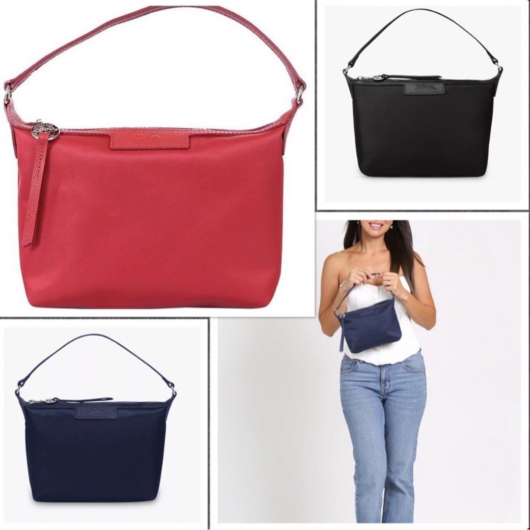 Sale Longchamp Le Pliage Neo Clutch Black Red Navy