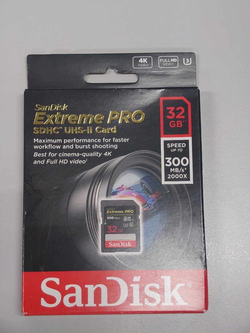 Sandisk Extreme Pro UHS II SD Card V90 300MB s Photography Photography Accessories Other Photography Accessories on Carousell