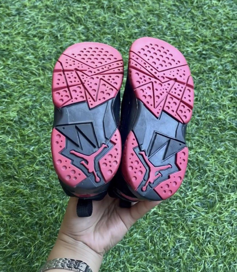 Sepatu anak Air Jordan True Flight Black/Fuchsia Insole 16cm