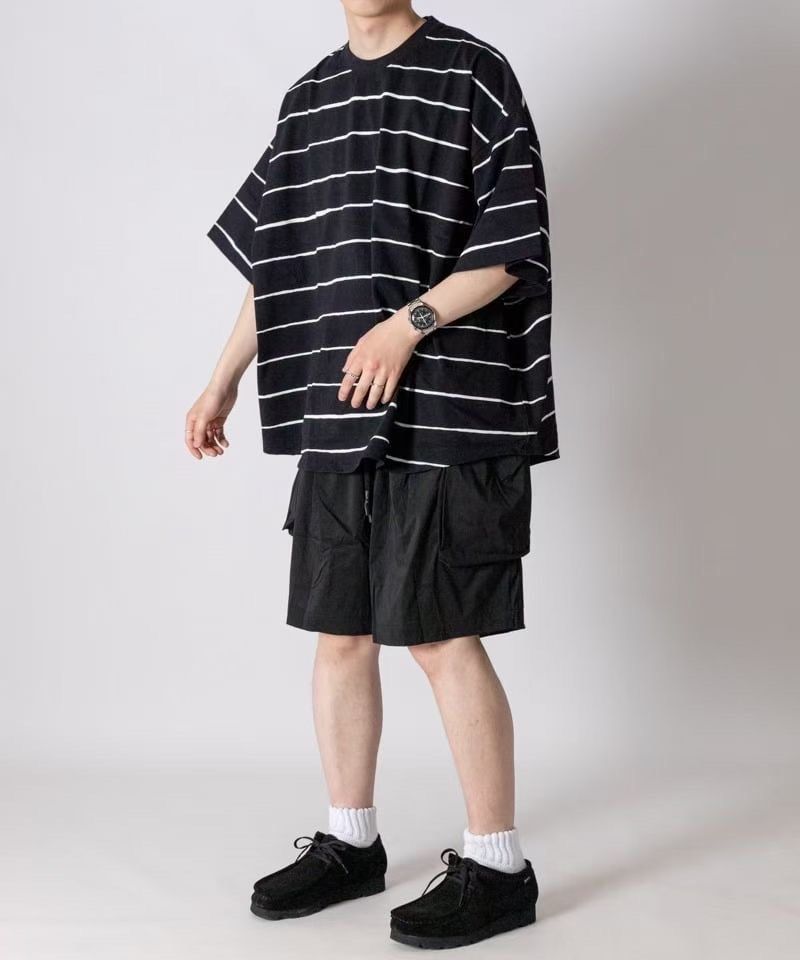 【在庫限り】 SIDE WIDE 🇯🇵S.F.C STRIPE 男裝 條紋寬松休閒短袖T恤, TEE トップス