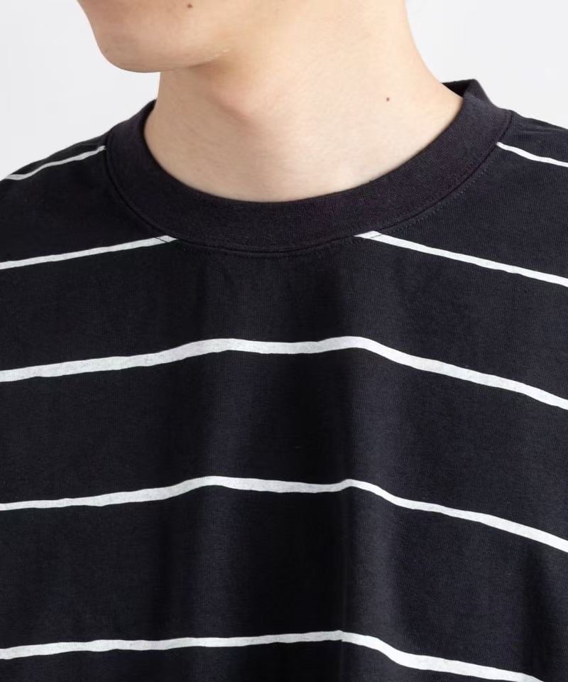 🇯🇵S.F.C WIDE SIDE STRIPE TEE 條紋寬松休閒短袖T恤, 男裝