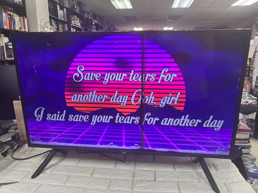 Sharp Aquos 42” with remote Smart TV with issue (Category: TV) located in Pasay City. Submitted by meostore (Listing ID 1314795360, Image 1). Description: with issue vertical line 220v ready to use smart tv na po 42” with remote bawal sa maselan dolby audio.