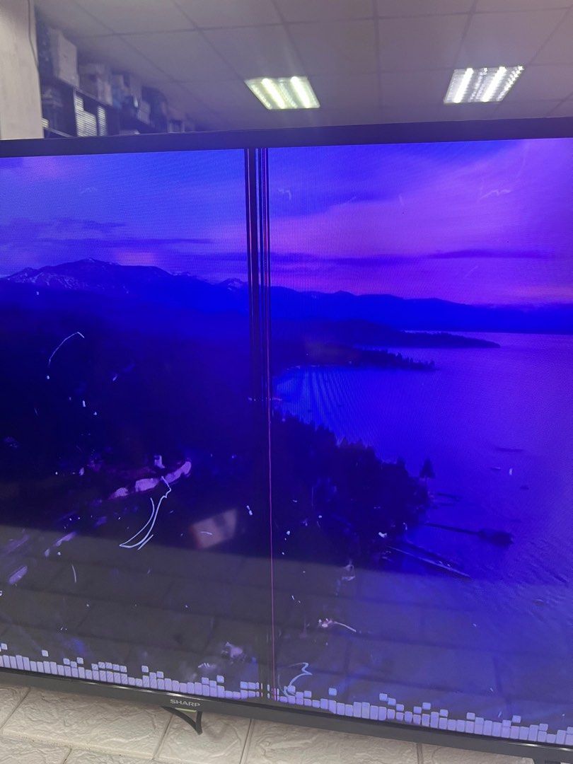 Sharp Aquos 42” with remote Smart TV with issue (Category: TV) located in Pasay City. Submitted by meostore (Listing ID 1314795360, Image 2). Description: with issue vertical line 220v ready to use smart tv na po 42” with remote bawal sa maselan dolby audio.