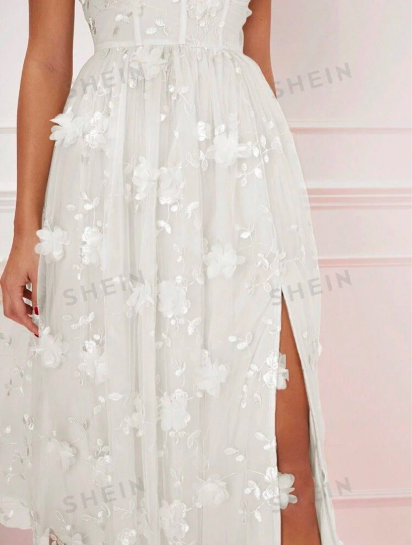Shein White Dress, Women's Fashion, Dresses & Sets, Dresses on Carousell