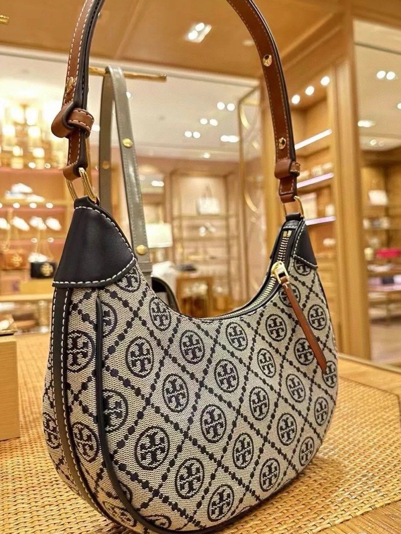 Tb crescent t monogram bag handbag a shoulder bag, Women's
