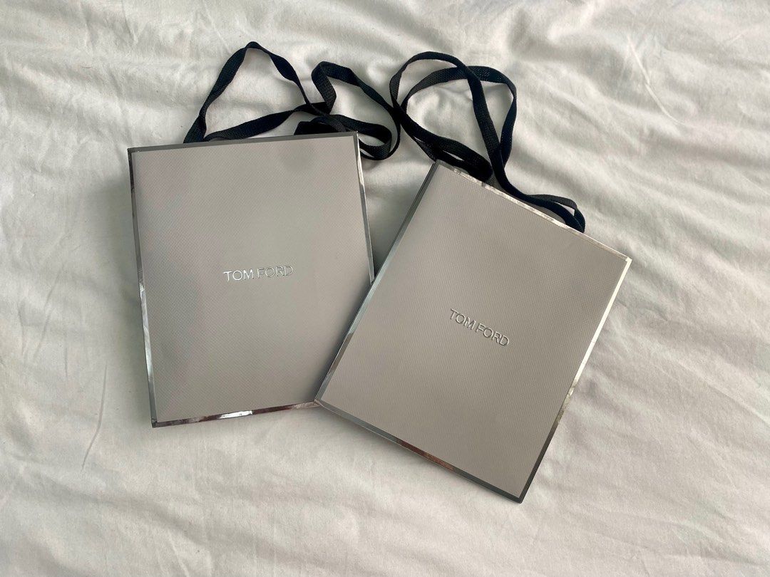 Tom Ford Paperbags (3pcs) (Category: Luxury Bags & Wallets) located in Pasig City. Submitted by jdlmnl (Listing ID 1314781523, Image 1). Description: Tom Ford Paperbags (H7" x W6") Bought 50ml perfume bottles in Singapore (July 16). Php 200 each..