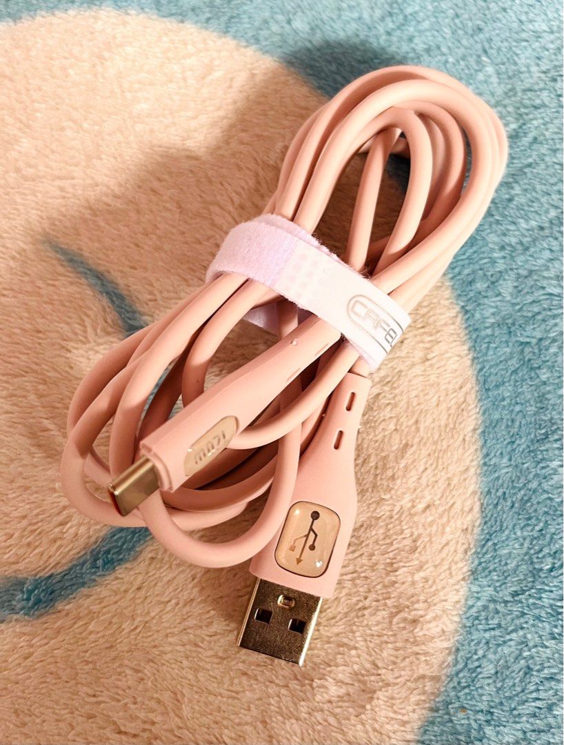 Type C cable (Category: Chargers & Cables) located in Singapore. Submitted by cl886 (Listing ID 1314801828, Image 2). Description: Charging rate: 120w Length: 1.5m Colour: Blue or Pink Buy two: $6.