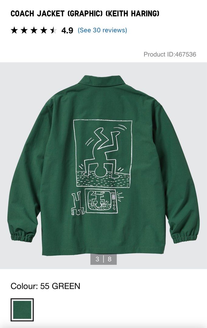 Uniqlo coach jacket graphic Keith Haring Women s Fashion Coats Jackets and Outerwear on Carousell