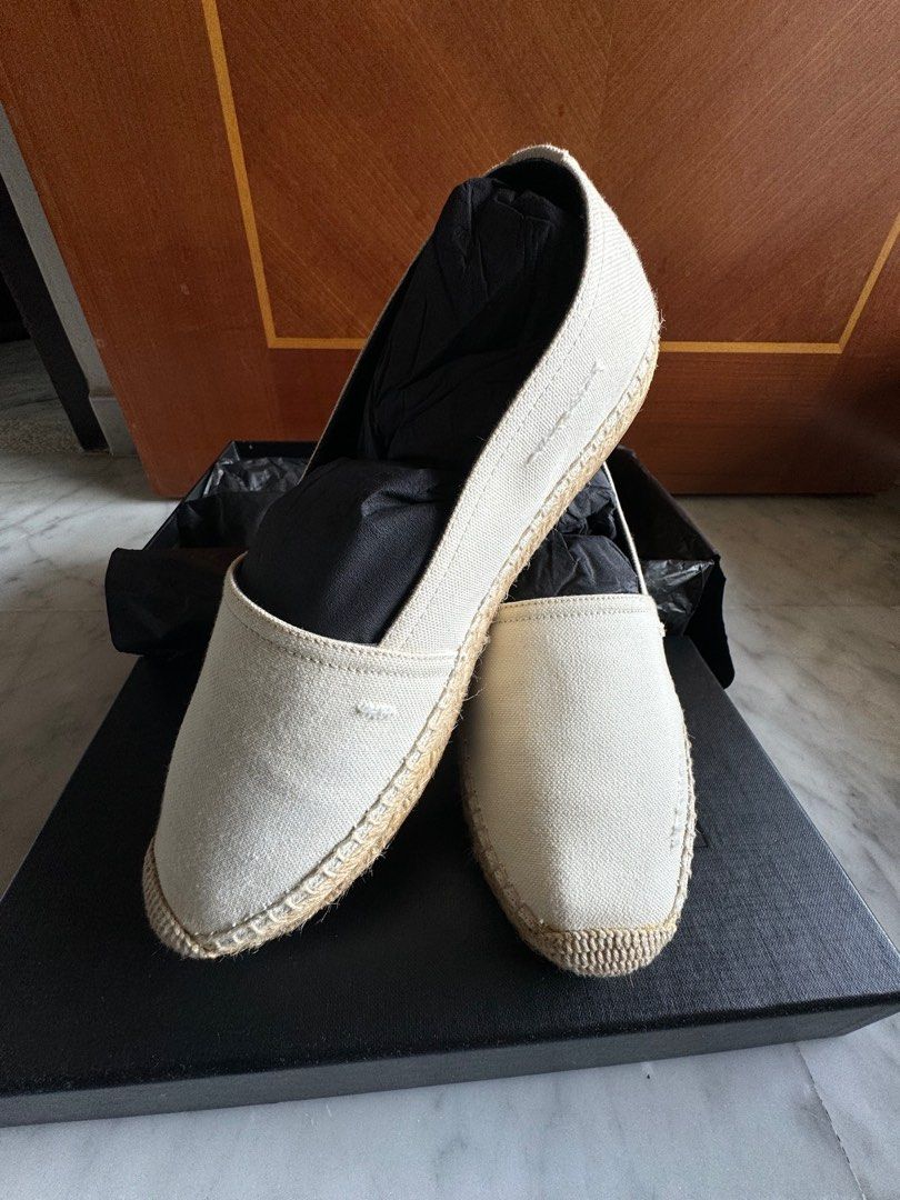 YSL Yves Saint Laurent Embroidered Logo Espadrilles