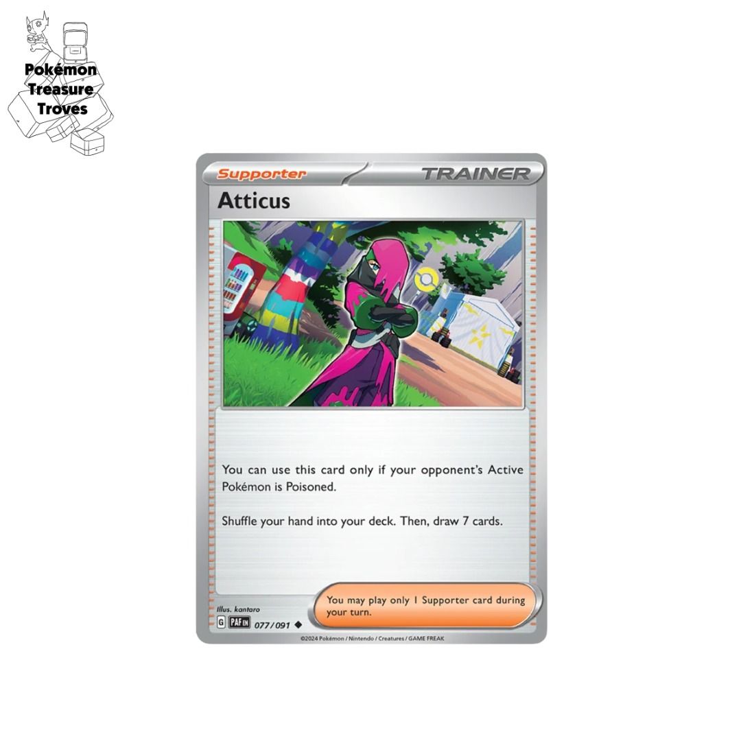 0.50] Pokemon Paldean Fates Trainer Atticus Card, Hobbies & Toys, Toys &  Games on Carousell