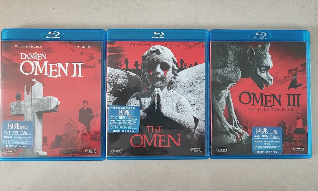 95%new 凶兆 – The Omen 凶兆系列1-3集 (Blu-ray) DVD #凶兆三部曲 ..三隻齊售$670 (藍光BD) 藍 ...