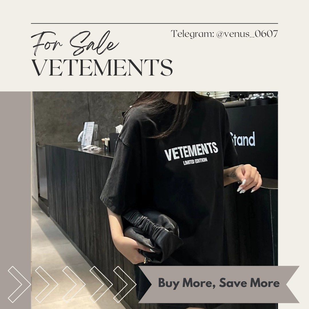 Vetements Logo Oversized Cotton Tee T Shirt Unisex Black White