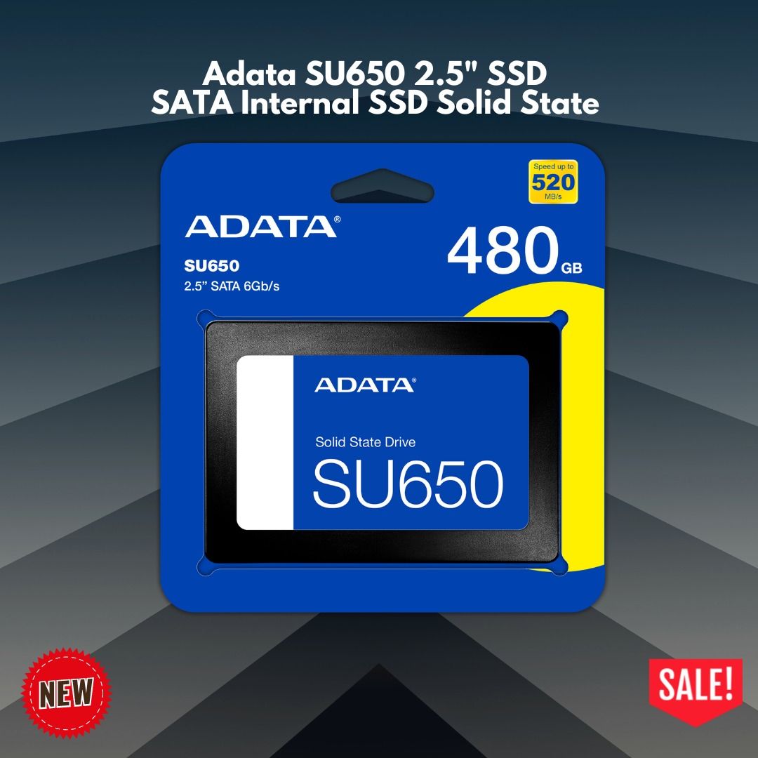 Adata SU650 2.5 SSD SATA Internal SSD Solid State Drive 480GB Computers Tech Parts Accessories Hard Disks Thumbdrives on Carousell