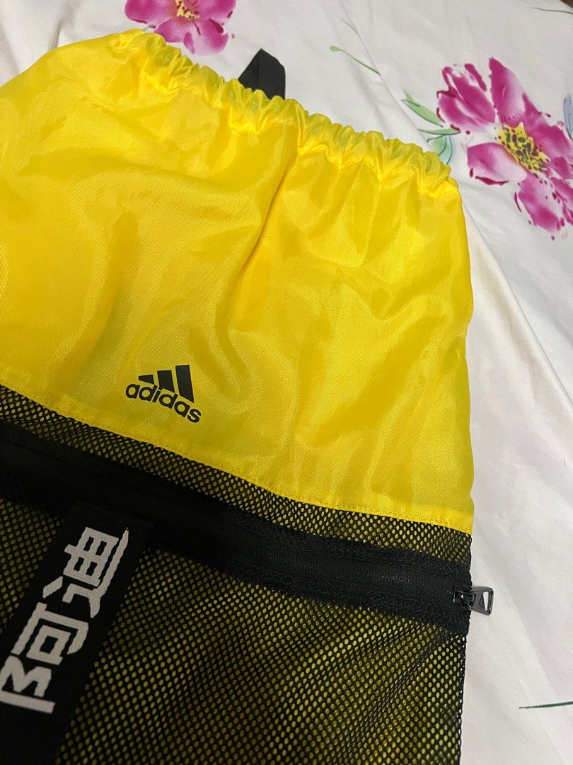 Adidas drawstring bag yellow discount