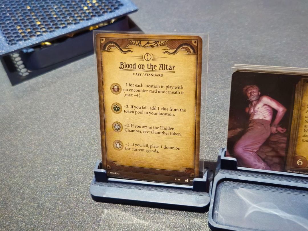 Arkham Horror: Card holders for Act and Agenda and Difficulty, Hobbies &  Toys, Toys & Games on Carousell