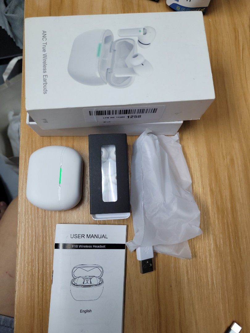 bakibo Wireless Earbuds Bluetooth 5.2 ANC Active Noise Cancelling Earphones 4 Mics Deep Bass IPX7 Waterproof 40H Playtime Smart Touch USB C