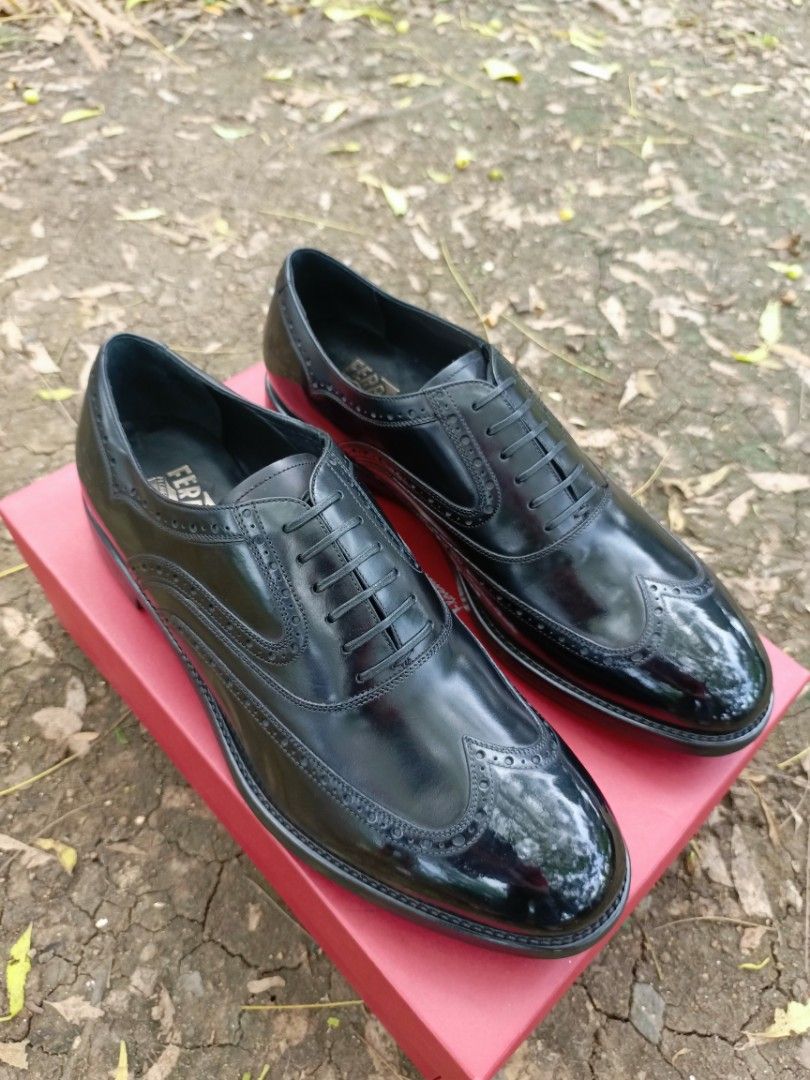 Brand New Salvatore Ferragamo Sinesio Wingtip Plain toe Laced up Oxford 11EE UK fits 12US 45EU Men s Fashion Footwear Dress Shoes on Carousell