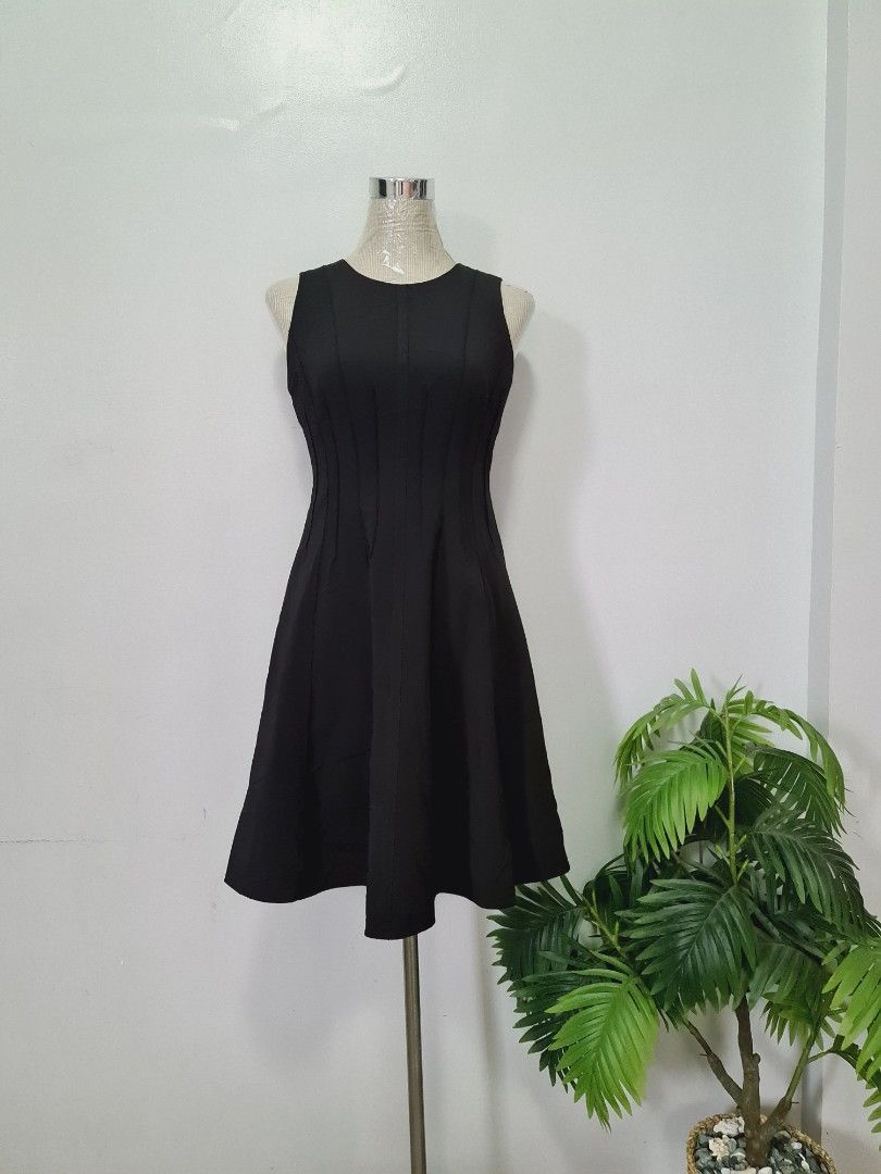 Branded CALVIN KLEIN flare flowy office formal event simple elegant black  dress, Women's Fashion, Dresses & Sets, Dresses on Carousell