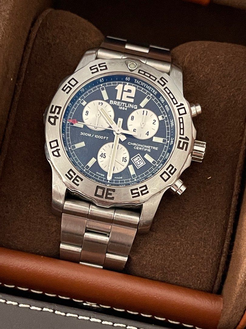 Breitling Colt Chronograph II (Category: Luxury Watches) located in Batangas. Submitted by klovestoshopp (Listing ID 1314971046, Image 2). Description: Breitling Colt Chronograph II 44mm Please check photos for condition Complete inclusions Message me if you have questions 180k Location: Batangas Can do meet up by schedule.