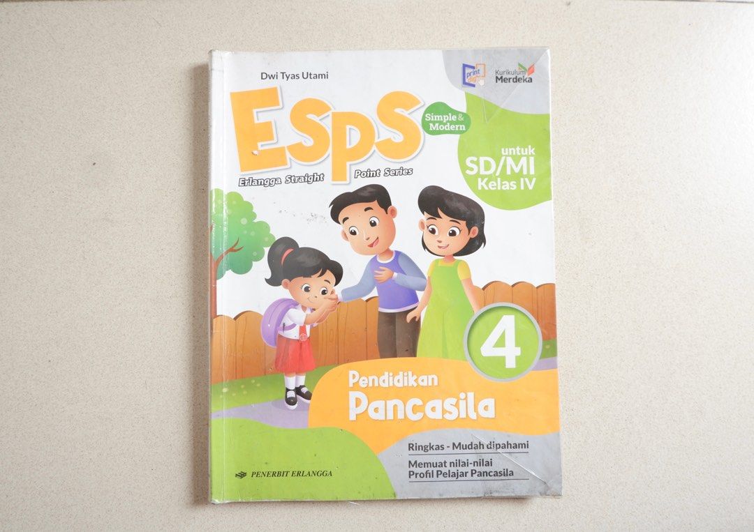 Buku ESPS Pendidikan Pancasila kelas 4 SD Erlangga Kurikulum Merdeka ...