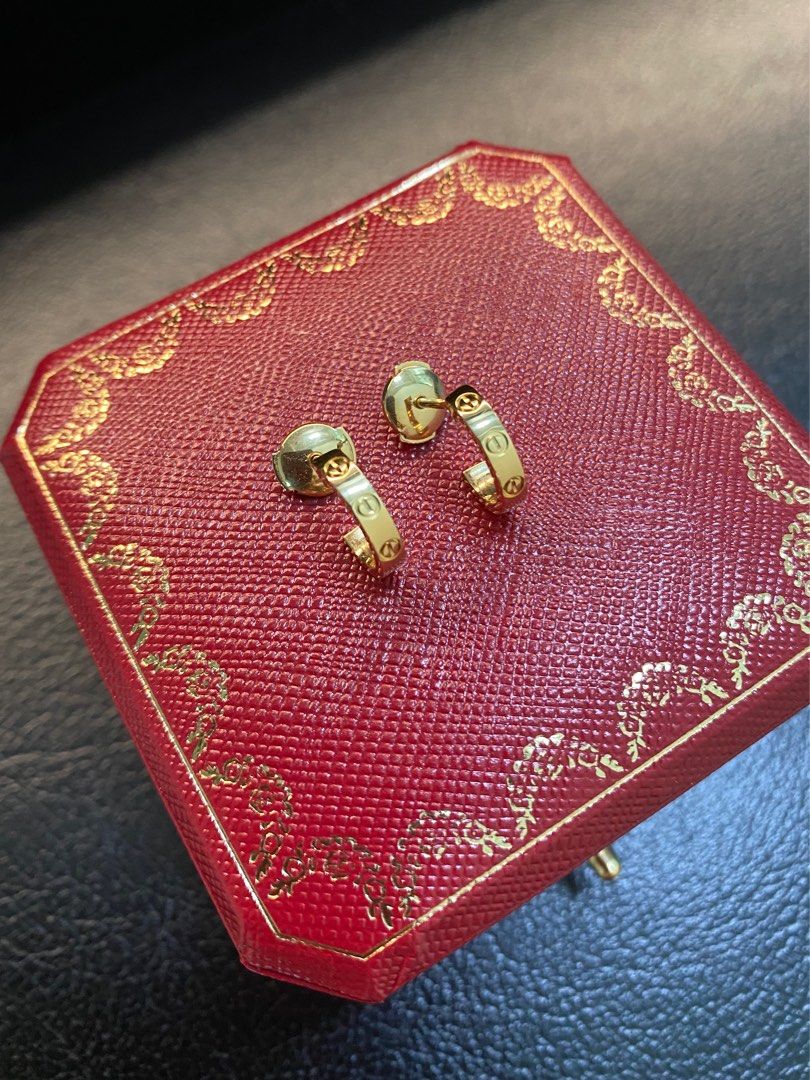 Cartier love earrings yellow gold hotsell