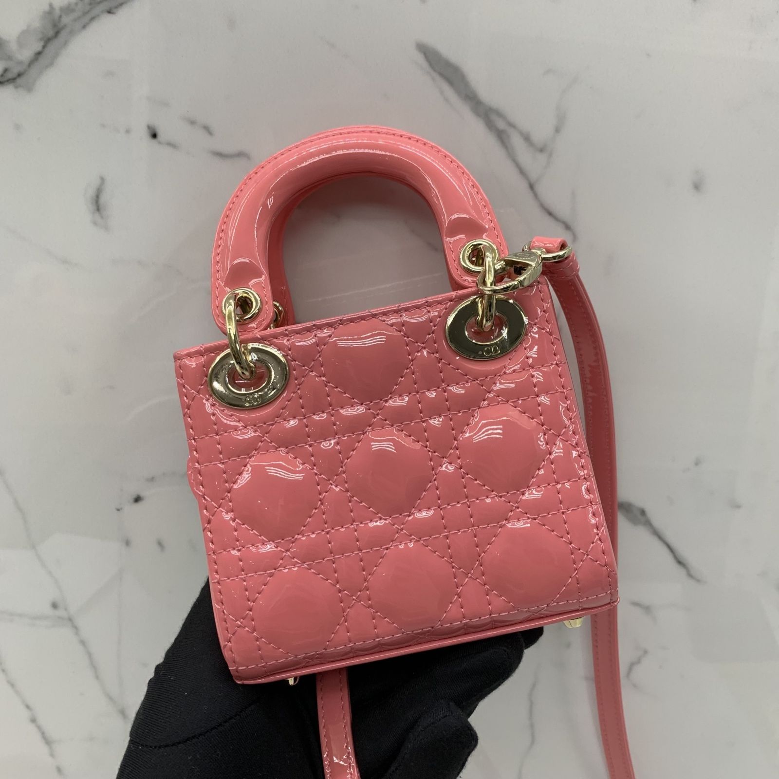 DISCOUNTED DIOR LADY PINK PATENT MICRO 2WAY SHOULDER BAG 247022577 AL Luxury Bags Wallets on Carousell
