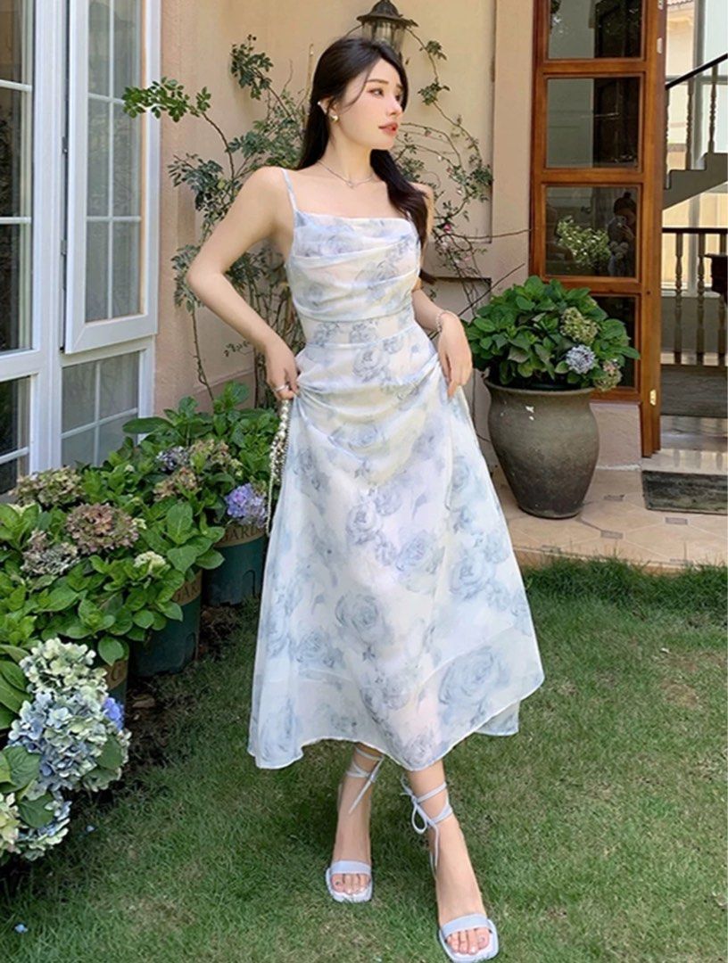 midi dress singapore Floral Silk Wrap Midi Dress One Size